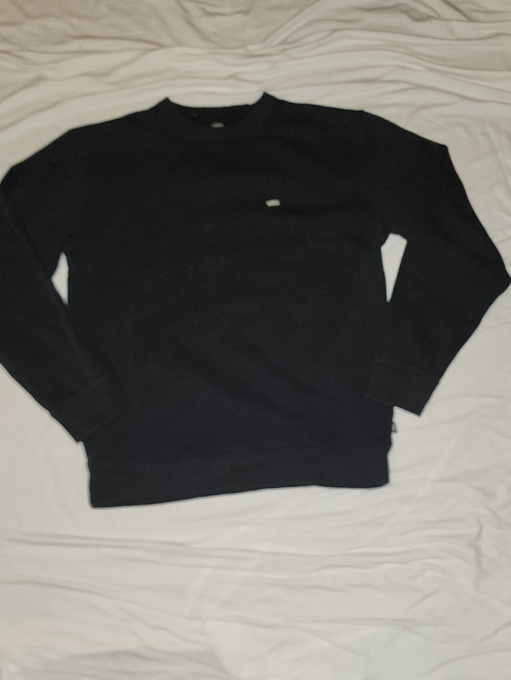 Vans Men's Black Crewneck Sweatshirt with Small Chest Logo
